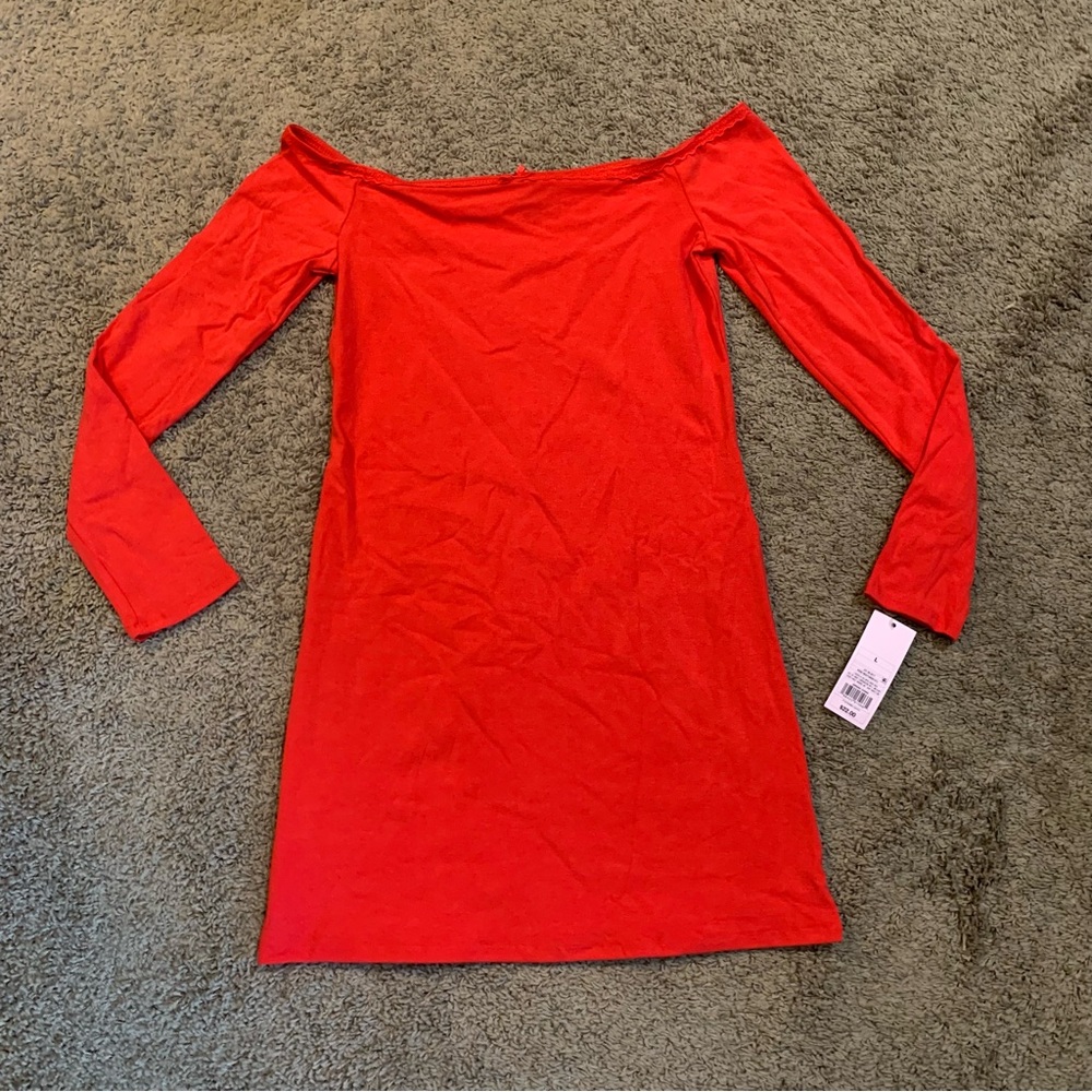 NWT Wild Fable Red Off-Shoulder Mini Dress Large
